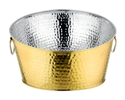 Bouwer met gehamerd gouden champagne 38 cm