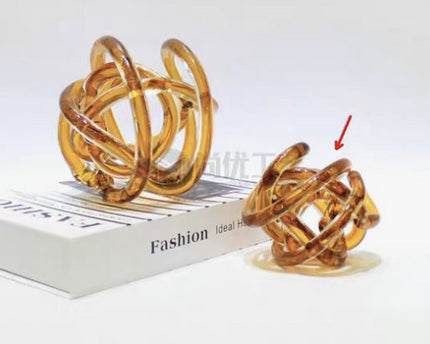 Gele glasknoop (klein) Diameter: 11cm
