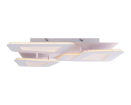 LED -plafondlamp "SIMEN" 48 x 48 cm, metaal en plastic, wit, geïntegreerde LED's, warm wit