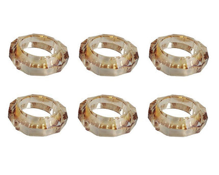 Set van 6 rondes van barnsteenkristalhanddoeken