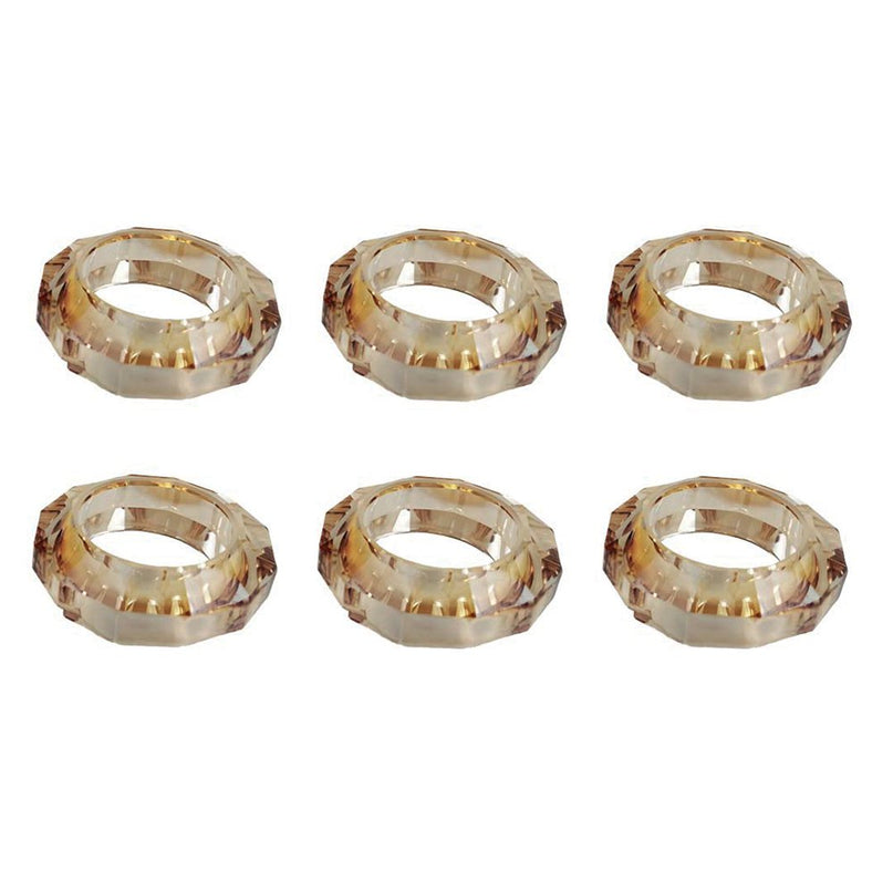 Set van 6 rondes van barnsteenkristalhanddoeken