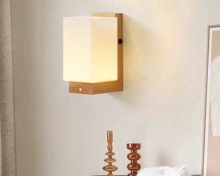 Bowie lichtbruin oplaadbare houten wandlamp - draadloze, dimbare en stijlvolle verlichting