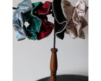 100% zijde oogverblindende haarscrunchie - 19 momme - diamantversiering