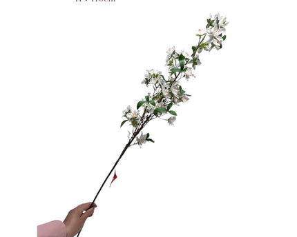 Artificial flowers White Prunus persica | Zijden kunstbloem | Lengte 110 1pcs