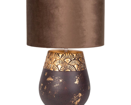 Keramische tafellamp "Bronco", tafellamp, keramiek, beige/grijs, met E14 -aansluiting, voor eetkamer, woonkamer, gang of kantoor, 39 cm hoog