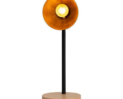 "Marie" bureaulamp gemaakt van metaal en hout, E14, zwart, 36,5 cm hoog