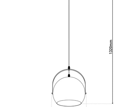 Hanger lamp "Colorado" oranje Ø ca. 25 cm, metaal, E27 -aansluiting, verlichting voor woonkamer, eetkamer, kinderkamer