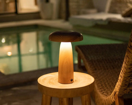 Lennart Houten Tafellamp – Oplaadbare, dimbare en draadloze verlichting