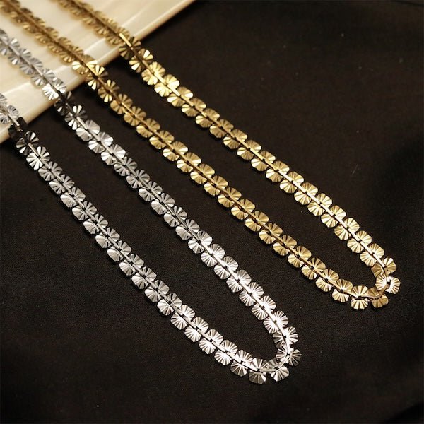Vintage Color Snowflake Chain - Gold Vermeil N Sterling Silver