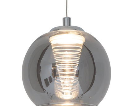 LED -hanger lamp "vaso", hanglamp gemaakt van metaal en glas in antraciet, met stevig ingebouwde LED's, hangende lamp voor eetkamer en woonkamer met een Øvon 14,5 cm.