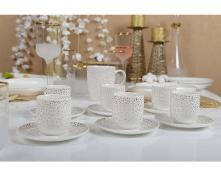 Koffiekopjes 90 ml gouden plumetis - set van 6