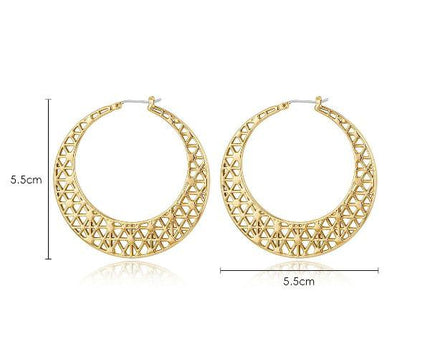 Moon Net - Oversized gouden hoepeloorbellen