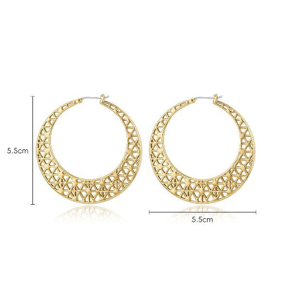 Moon Net - Oversized gouden hoepeloorbellen