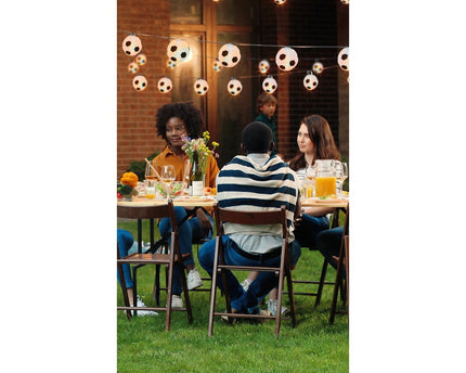 LED Solar Light Chain Textile 20 "Football", voor buiten, lichte kettingmetaal, plastic en textiel in zwart, met geïntegreerde LED