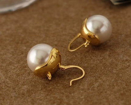 Chique moderne vintage pareldruppel oorbellen