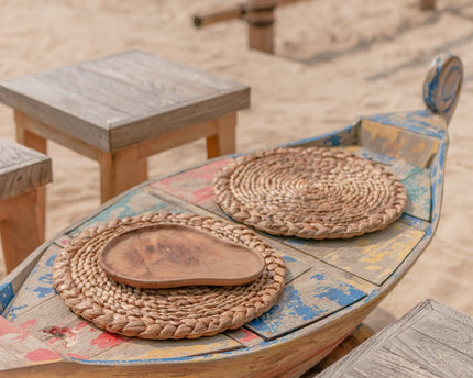 Placemat (set van 2, 4 of 6) PANDAWA 38 cm | Boho Placemat gemaakt van Waterhyacint