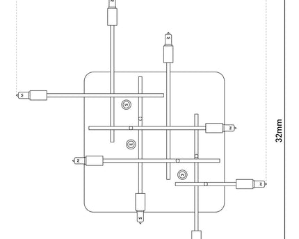 LED -plafondlamp "Ancona" met achtergrondverlichting gemaakt van metaal in zwart en messing, G9 -versies, lamp voor woonkamer, eetkamer, gang en kantoor, ca.