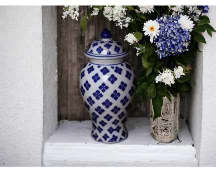 M-SIZE bloemenvaas van blauw en wit porselein (voor keuken thuis)