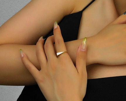 Hartvormige slanke ring-verguld