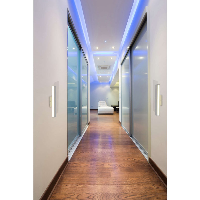 LED -wandlamp "Dubai", moderne wandlamp gemaakt van aluminium en plastic, stevig gebouwd -in LED's, 32 cm lang of hoog. Ideaal voor de verlichting van ingangen, gangen, voor het structureren van grote wandoppervlakken