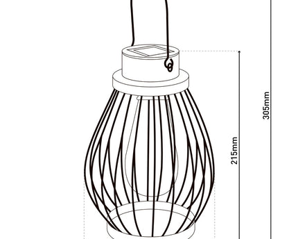 LED Decoratief zonnelampje 21,5 cm hoog, voor buiten, gemaakt van metaal, glas en plastic, zilver, met stevig ingebouwd