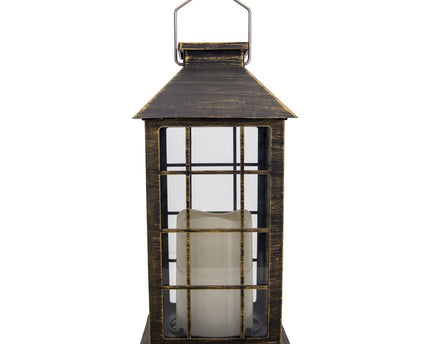 Set van 2 LED-sierlampen op zonne-energie (lantaarns) h:27.5cm