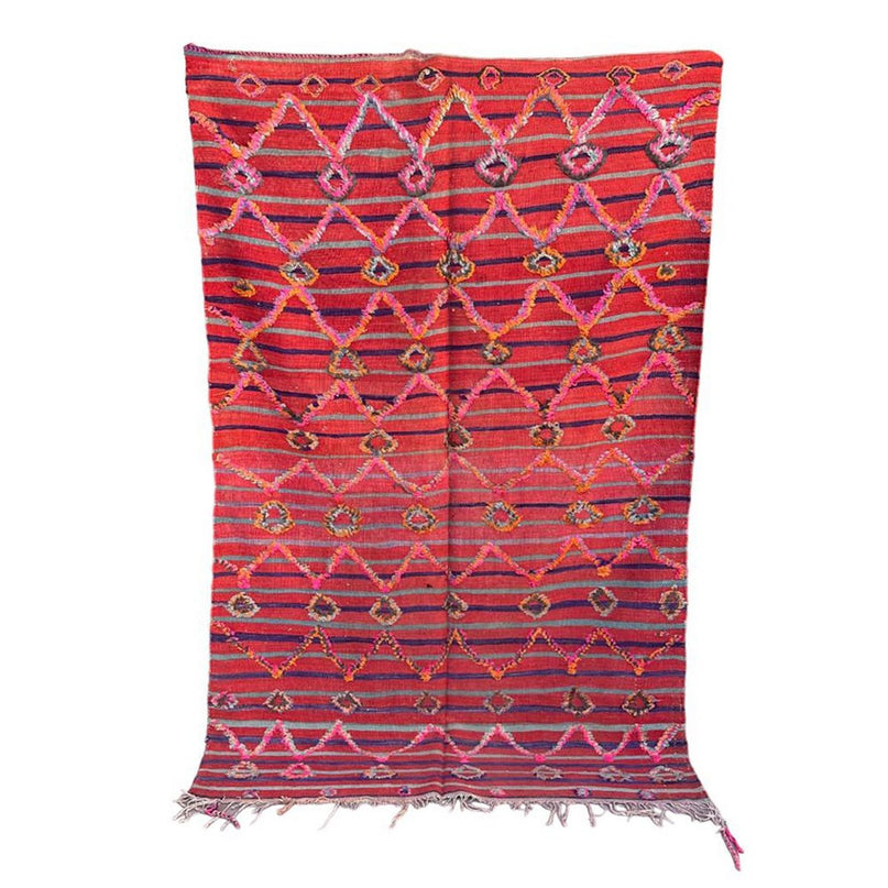 Zuiver wollen Marokkaans Kelim Berber tapijt 138 x 220 cm