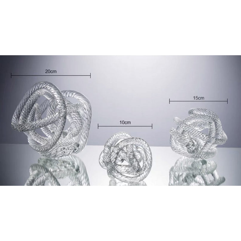 Middelgrote geknoopte glazen sculptuur (M) Diameter: 15 cm