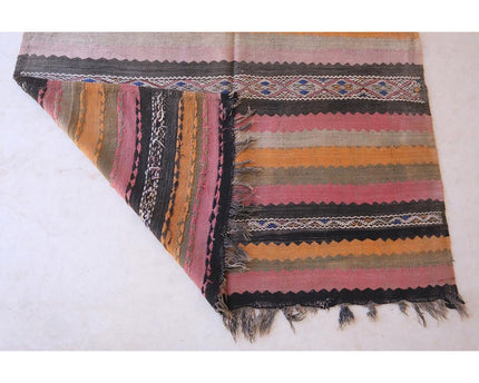 Zuiver wollen Marokkaans Kelim Berber tapijt 173 x 370 cm