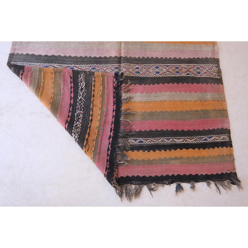 Zuiver wollen Marokkaans Kelim Berber tapijt 173 x 370 cm