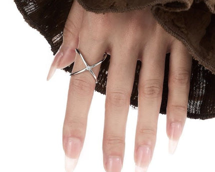 Sterling Silver Star Trace dubbelzijdige ring