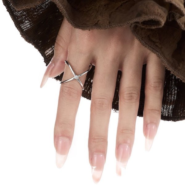 Sterling Silver Star Trace dubbelzijdige ring