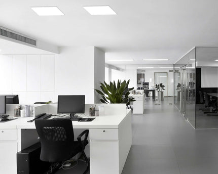 LED -paneel plafondlamp "Carente" zijlengte 45 cm, frameless, vele functies, gemaakt van metaal en plastic, witte, geïntegreerde LED's