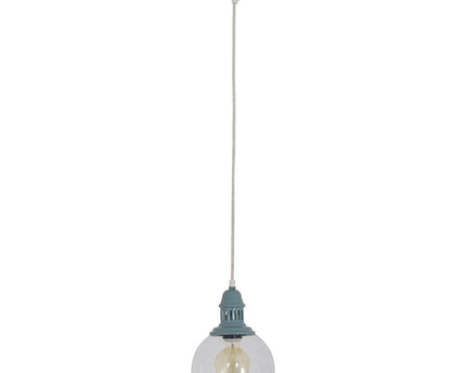 Glazen hanglamp "Mumbai", retro klassiek gemaakt van metaal en glas in groen, E27