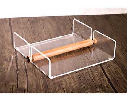 Acryl- en houten handdoekhouder