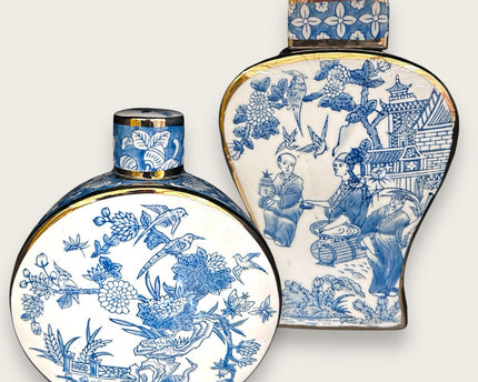 Nieuwe Chinese stijl, oosterse Parijse Delfts blauwe porselein vazen/lage stijl