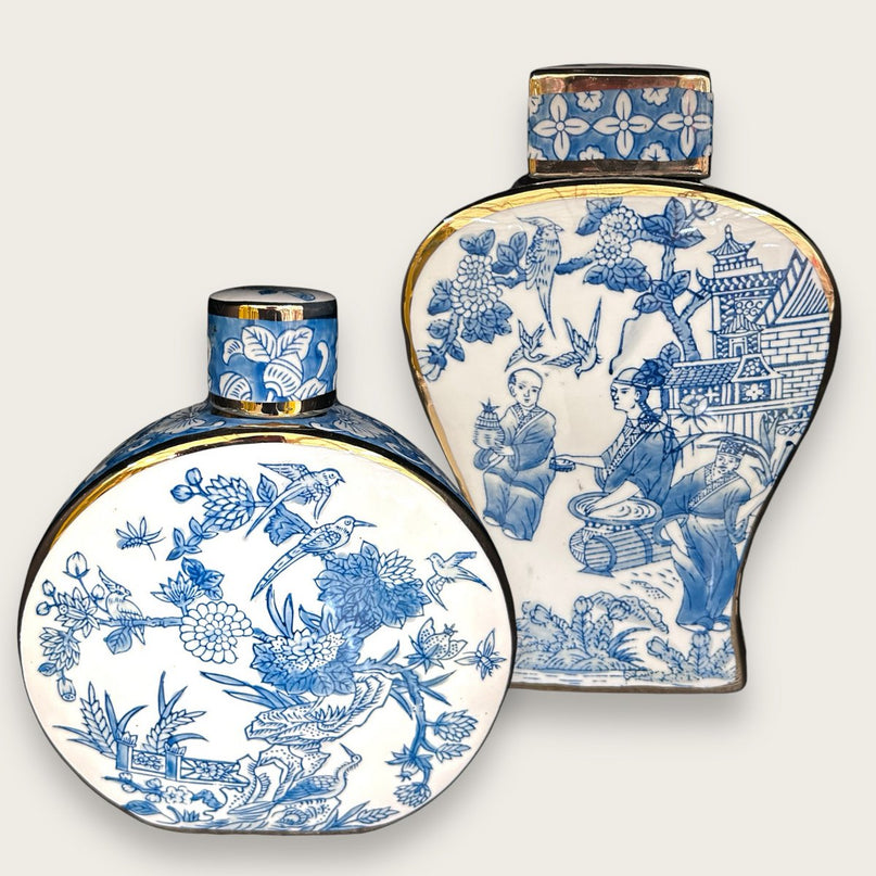 Nieuwe Chinese stijl, oosterse Parijse Delfts blauwe porselein vazen/lage stijl