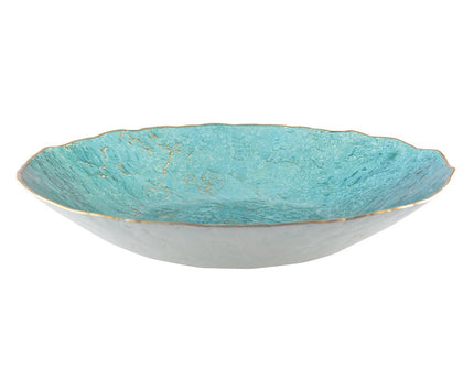 Turquoise gesneden met gouden rand 40 cm
