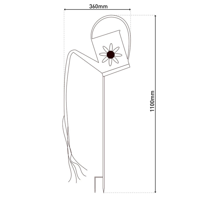 LED Solar Earth Skeer (waterhond) H: 110 cm gegalvaniseerd, voor buiten, gemalen spies gemaakt van metaal en plastic in zilver, met geïntegreerde LED