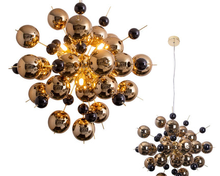 Hanger lamp "explosie" van metaal en glas, G9 -versies, hangende lamp voor eetkamer, woonkamer, gang of kantoor, Øca. 65 cm
