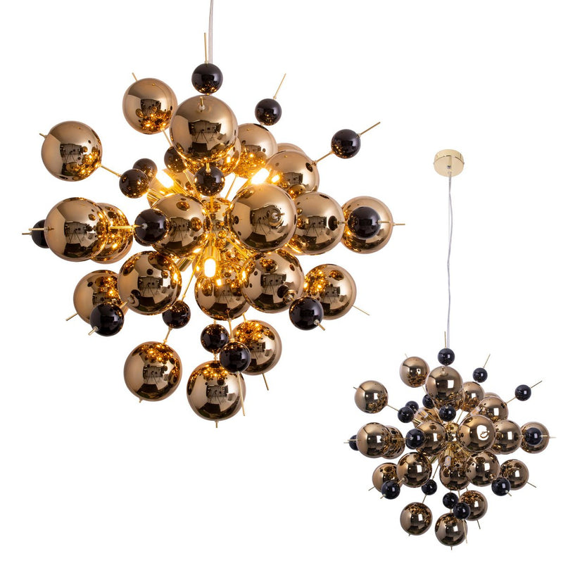 Hanger lamp "explosie" van metaal en glas, G9 -versies, hangende lamp voor eetkamer, woonkamer, gang of kantoor, Øca. 65 cm