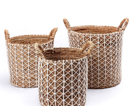 Boho wasmand KERSO | Plantenmand | Opbergmand van bananenvezel (3 maten)