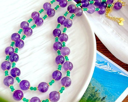 Amethyst Green Onyx kralen ketting n armband