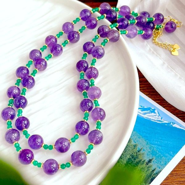 Amethyst Green Onyx kralen ketting n armband