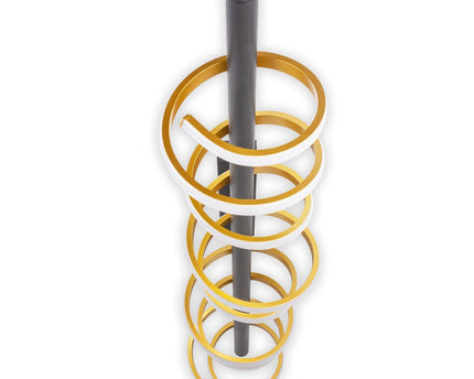 LED -plafondlicht "Belleza", moderne metalen plafondlamp en plastic in zwart, goud en wit, met stevig gebouwd -in LED's, 100 cm lang. De ideale verlichting voor woonkamer, eetkamer of kantoor.