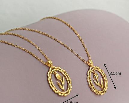 Moderne Vintage Tulpenketting - Goud vermeil