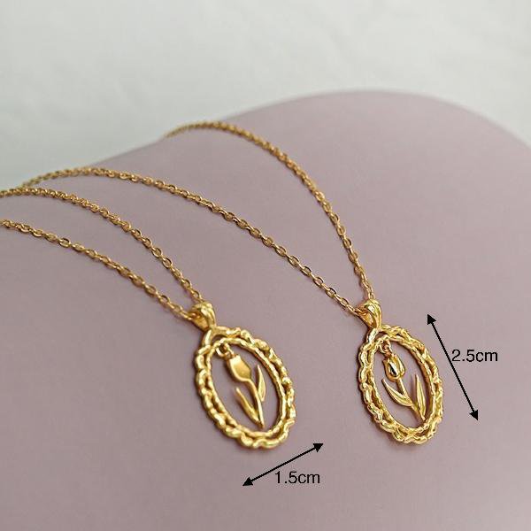 Moderne Vintage Tulpenketting - Goud vermeil