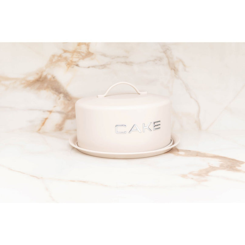 Beige cake -schotel met 28x28x15cm bel