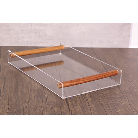 Acrylvak met houten handgrepen