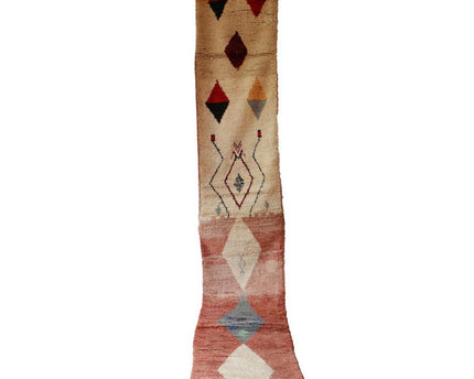 Zuiver wollen Marokkaans Berber halkleed 82 x 489 cm